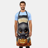 リトルハロウィーンこうもり エプロン (着用した状態)