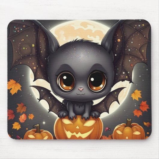 リトルハロウィーンこうもり マウスパッド (正面)