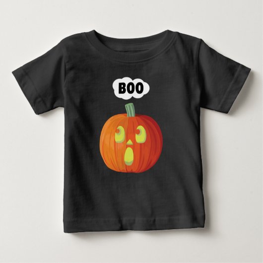 リトルハロウィーンパンプキンブー ベビーTシャツ (正面)