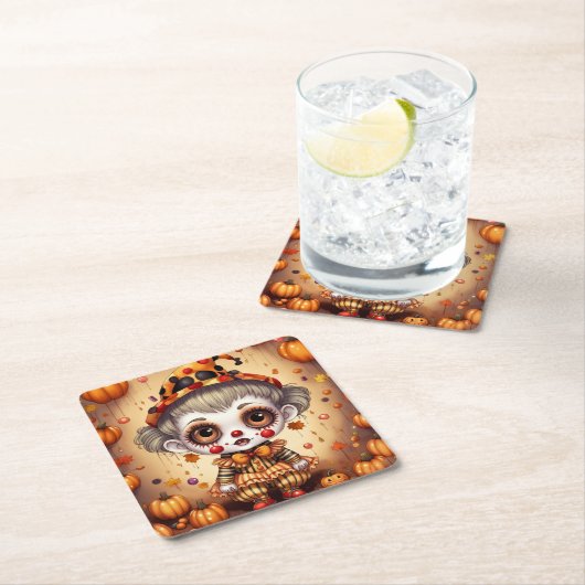 リトルハロウィーンピエロ2 スクエアペーパーコースター (インサイチュ)