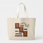 リトルハロウィーンユーモアハロウィーンのカボチャのちょうちん ラージトートバッグ (裏面)