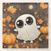 リトルハロウィーン幽霊 ガラスコースター (正面)