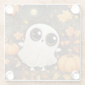 リトルハロウィーン幽霊 ガラスコースター (裏面)