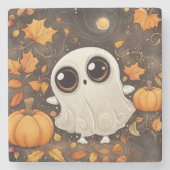 リトルハロウィーン幽霊 ストーンコースター (正面)