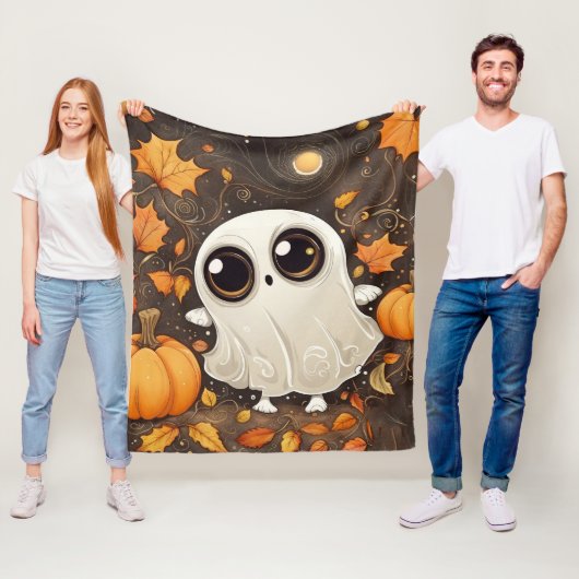 リトルハロウィーン幽霊 フリースブランケット (インサイチュ)