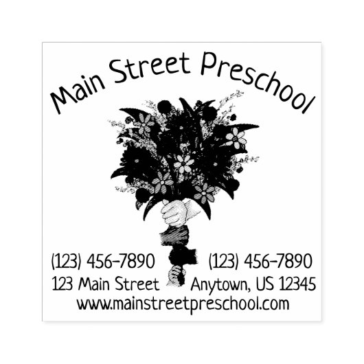 リトルハンズスクール先生フローラフラワーブーケ ラバースタンプ (インプリント)