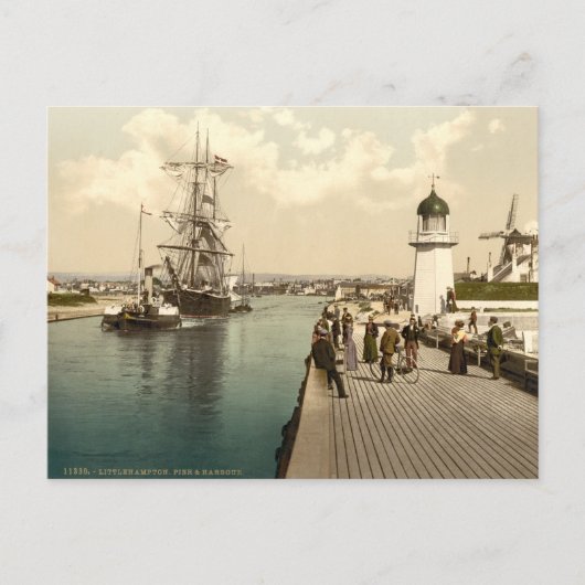 リトルハンプトンピア&ハーバー，イングランド ポストカード (正面)