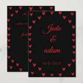 リトルハーツのウェディング 招待状 (正面/裏面)