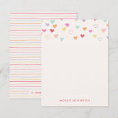 リトルハーツ文具 - ストロベリー ノートカード (正面/裏面)