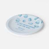 リトルハートスロブブルーハートマカロンベビーシャワー ペーパープレート (アングル)