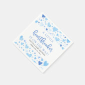 リトルハートブレーカーブルーバレンタインデーシャワー スタンダードカクテルナプキン (角)