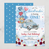 リトルハートブレーカー ブルートラック ベア バースデー 招待状 (正面/裏面)