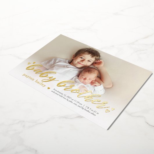 リトルハートベビーブラザーフォイル誕生の発表 箔シーズンカード (回転した状態)