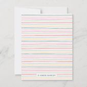 リトルハート文房具 – ティール（緑がかった色） ノートカード (裏面)