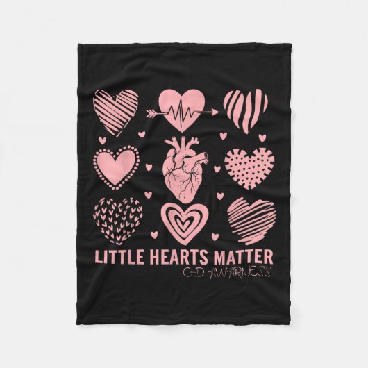リトルハートChd認識度ハートAdvoc用デザイン フリースブランケット (正面)