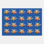 リトルバイキングとバイキングルーンイラスト ラッピングペーパーシート (正面2)