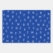 リトルバイキングとバイキングルーンイラスト ラッピングペーパーシート (正面)