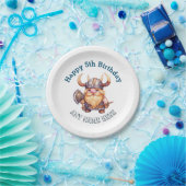 リトルバイキング誕生日 – 任意の年齢または名前 ペーパープレート (パーティー)