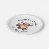 リトルバイキング誕生日 – 任意の年齢または名前 ペーパープレート (アングル)