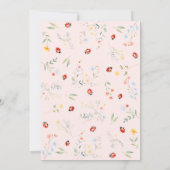 リトルバグガーデン ブラッシュピンク ベイビーシャワー 招待状 (裏面)