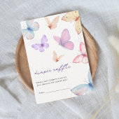 リトルバタフライおむつラッフルガールベビーシャワー エンクロージャーカード