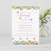 リトルバタフライお洒落ベビーガールシャワー 招待状 (スタンド正面)
