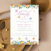 リトルバタフライお洒落ベビーガールシャワー 招待状