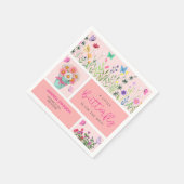 リトルバタフライは彼女の方法かわいいピンクお洒落色 スタンダードカクテルナプキン (角)