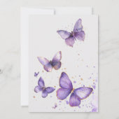 リトルバタフライは彼女の方法ベビーシャワーフローラ 招待状 (裏面)