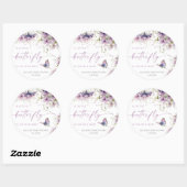 リトルバタフライは紫色の赤ちゃんシャワーの途中にある ラウンドシール (シート)