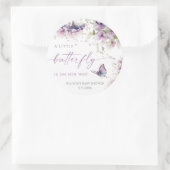 リトルバタフライは紫色の赤ちゃんシャワーの途中にある ラウンドシール (バッグ)