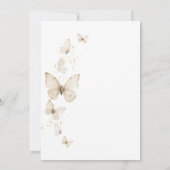 リトルバタフライアイボリー男女兼用ベビーシャワー 招待状 (裏面)
