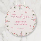 リトルバタフライウォーターカラーベビーシャワーありがとう フェイバータグ (正面)