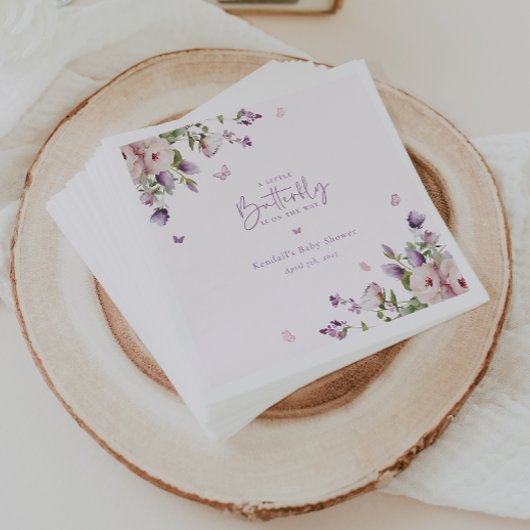 リトルバタフライガーデンフローラベビーシャワー スタンダードカクテルナプキン