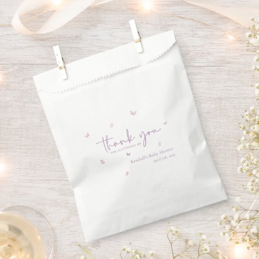 リトルバタフライガーデン ベイビーシャワー サンクス フェイバーバッグ (クリップ留めされた状態)