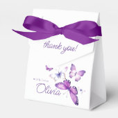 リトルバタフライガールかわいいピンクの誕生日パーティー フェイバーボックス (正面サイド)