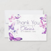 リトルバタフライガールズ1st誕生日パーティー サンキューカード (正面)