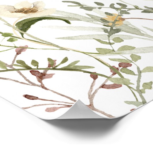 リトルバタフライガールベビーシャワーウェルカムサイン ポスター (角)