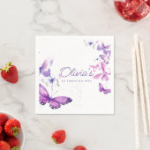 リトルバタフライガール1st誕生日パーティー スタンダードカクテルナプキン (インサイチュ)