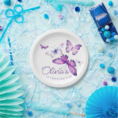 リトルバタフライガール1st誕生日パーティー ペーパープレート (パーティー)