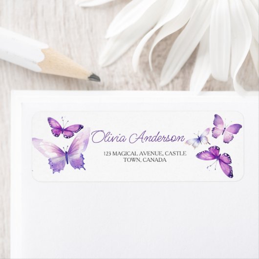 リトルバタフライガール1st誕生日パーティー ラベル (インサイチュ)