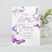 リトルバタフライガール1st誕生日パーティー 招待状 (スタンド正面)