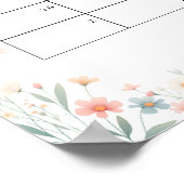 リトルバタフライコーラルガールベビーシャワー推定日 ポスター (角)