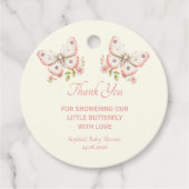 リトルバタフライサンキューベビーシャワーメッセージカード フェイバータグ (正面)