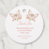 リトルバタフライサンキューベビーシャワーメッセージカード フェイバータグ (正面)