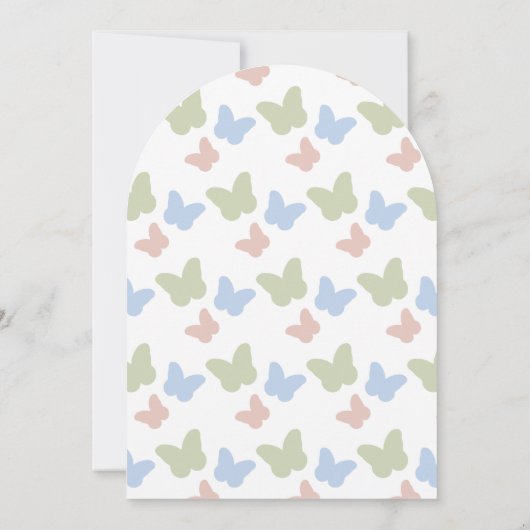 リトルバタフライダッフォディルピンクガール1st誕生日 招待状 (裏面)