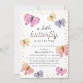 リトルバタフライドライブベイビーシャワー 招待状 (正面)