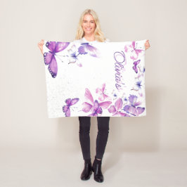 リトルバタフライパーソナライズされたギフトバースデーパーティー フリースブランケット