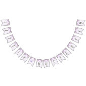 リトルバタフライパープルフローラベビースシャワー バンティングフラッグ (全)