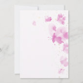 リトルバタフライピンクお洒落テーマ1st誕生日 招待状 (裏面)